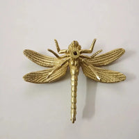1Pc Dragonfly Brass Handle Pure Copper Drawer Cabinet Door Knob Diy Gold Furniture Pulls Handles-Letifly Lights and Decor