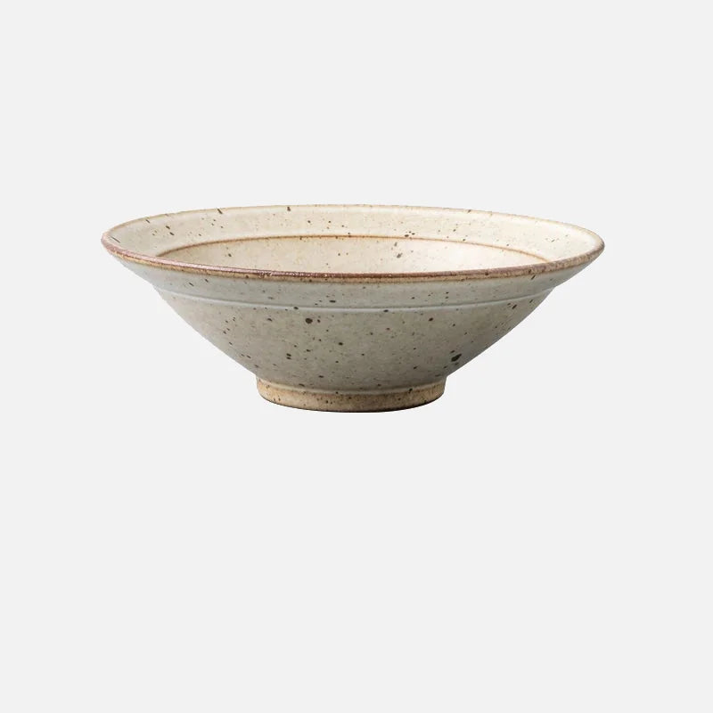 KINGLANG Hand Made Bowl Ceramic Deep Bowl Creative Round Noodle Bowl Dishes Ramen Soup Dumpling Bowls-Letifly Lights and Decor