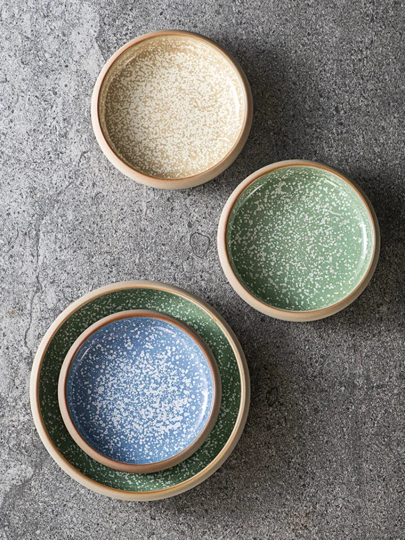 KINGLANG 1pcs 3Colors Creative Kiln Glaze Ceramic Plate Japanese Sushi Sashimi Plate Dish Salad Plate-Letifly Lights and Decor