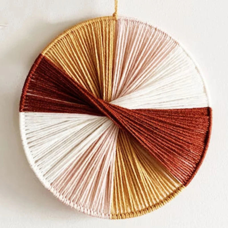 Thread Bloom Wall Art Handmade cotton thread circular wall art modern macrame-inspired décor