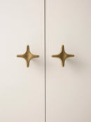 Letifly Lights & Decor - Crossbeam Brass Knobs - Sculptural Brass Cabinet Knobs Cross Shape Antique Gold Black Polished Chrome Hardware