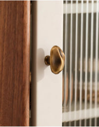 Letifly Lights & Decor - Molten Pebble Cabinet Knob - Sculptural Metal Cabinet Hardware in Brass Chrome and Satin Nickel