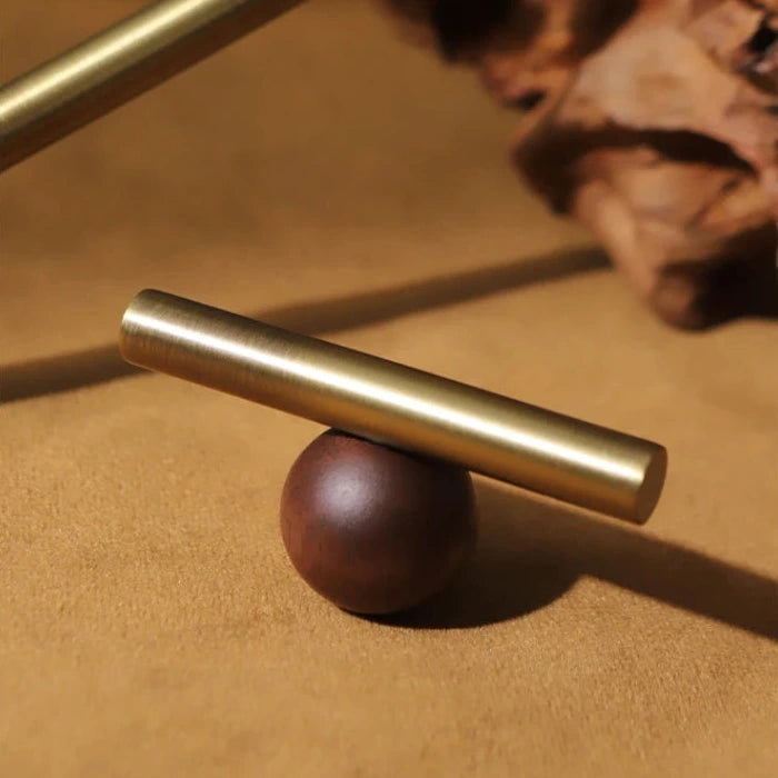 Bronze Brass + Walnut Wood Cabinet Handle and Knob Drawer Knobs T Bar Bedroom Kitchen Cupboard Hardware / Drawer Handles-Letifly Lights and Decor