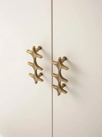 Letifly Lights & Decor - Crossbeam Brass Knobs - Sculptural Brass Cabinet Knobs Cross Shape Antique Gold Black Polished Chrome Hardware