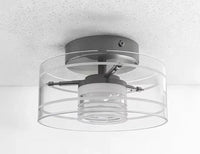 Letifly Lights & Decor - Luminary Drum LED Flush Mount Light - Modern circular ring ceiling light with ribbed diffuser and 3-color LED lighting