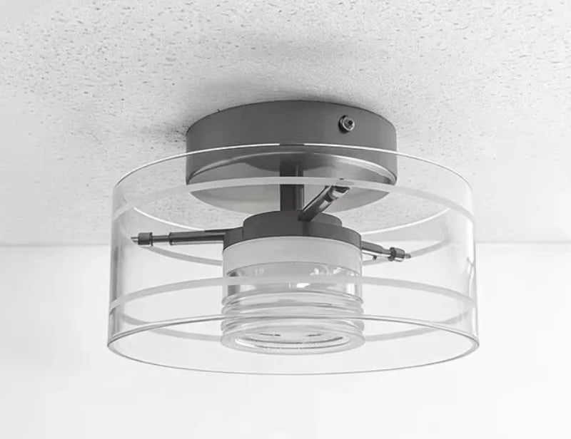 Letifly Lights & Decor - Luminary Drum LED Flush Mount Light - Modern circular ring ceiling light with ribbed diffuser and 3-color LED lighting
