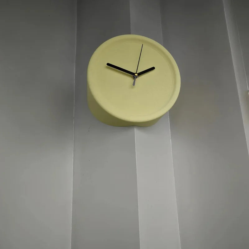 Ins Quiet Wall Clock 8inch Non-Ticking Punch-Free Corner Wall Clock Wall Decor Bedroom Technology Luxury Art Home Decoration-Letifly Lights and Decor