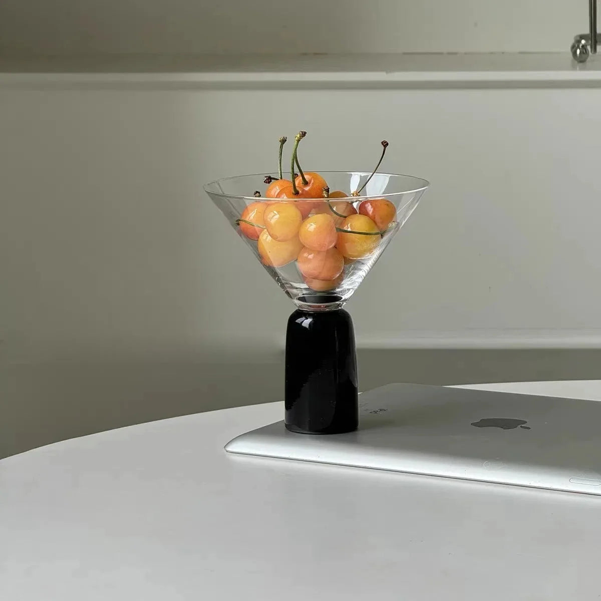 Ancient colored pillar dessert cup ins glass high footed cup champagne cup cocktail ice cream bowl dessert bowl-Letifly Lights and Decor