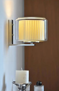 Medieval Bauhaus Bedroom Bedside Wall Lamps Fabric Glass Lamp LED Spanish Light Luxury Living Room Corridor Aisle Wall Lights-Letifly Lights and Decor