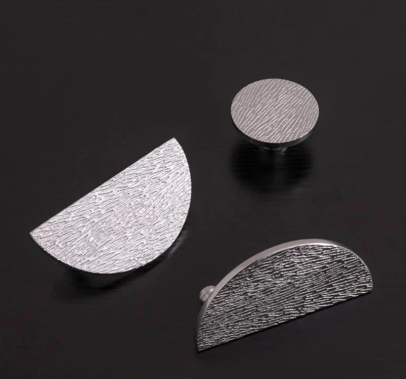 Solid Brass Cabinet Handle Round Kitchen Cabinet Pull High-end Luxury Wardrobe Chrome Silver Pulls Furniture Drawer Knob-Letifly Lights and Decor