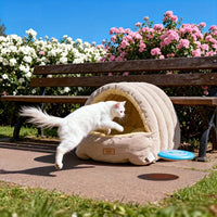 Letifly Lights & Decor - Cloud Nest Pet Bed - Plush Cat Cave Bed Soft Warm Pet House with Detachable Cushion