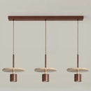 Forest Canopy Travertine pendant light, natural stone and wood kitchen island chandelier, luxury marble dining bedroom bedside aisle hanging lamp