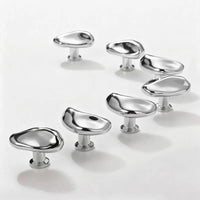 Letifly Lights & Decor - Molten Pebble Cabinet Knob - Sculptural Metal Cabinet Hardware in Brass Chrome and Satin Nickel