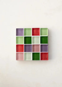 Glass Tile Coaster Drink Mosaic Coaster Square Coaster Colorful Home Decor Housewarming Gift Birthday Gifts-Letifly Lights and Decor