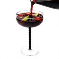 200ml Elegant Champagne Coupes Yellow Amber Green Purple Black Beaded Stem Glass Goblet Cocktail Glass Cup Beverage Drinkware-Letifly Lights and Decor
