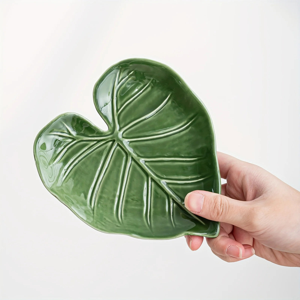 A Ceramic Spatula Holder - Kitchen Countertop Spoon Holder - Cute Leaf Design, Multifunctional Cutlery Holder-Letifly Lights and Decor