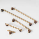 Bronze Brass + Walnut Wood Cabinet Handle and Knob Drawer Knobs T Bar Bedroom Kitchen Cupboard Hardware / Drawer Handles-Letifly Lights and Decor