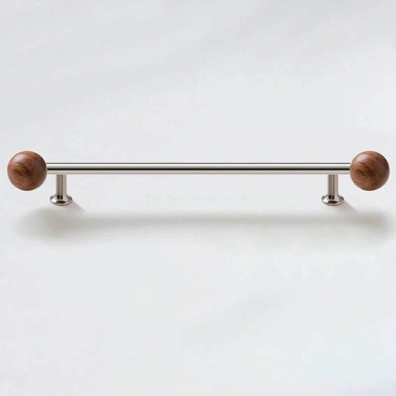 Furniture Hardware Nordic Art Handle/walnut Wood+Brass Handles and Knobs Drawer Pulls Kitchen Cabinet Knobs-Letifly Lights and Decor