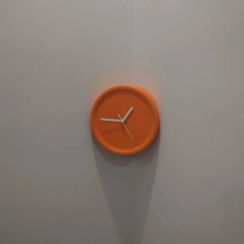 Ins Quiet Wall Clock 8inch Non-Ticking Punch-Free Corner Wall Clock Wall Decor Bedroom Technology Luxury Art Home Decoration-Letifly Lights and Decor