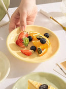 Luna Creme Pastel ceramic snack plates wavy edge hand-glazed modern dish set