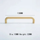 2.52"-15.74" Nordic Brass Long Furniture Handles Wardrobe Kitchen Cupboard Cloakroom Bedside Cabinet Handle Bedroom Accessories-Letifly Lights and Decor