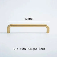 2.52"-15.74" Nordic Brass Long Furniture Handles Wardrobe Kitchen Cupboard Cloakroom Bedside Cabinet Handle Bedroom Accessories-Letifly Lights and Decor