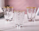 Nordic Lead Free Hammer Pattern Heart Shape Lovely Clear Glass Tumbler Cup with Gold Rim 210ml 7oz Cups for Lovers 1 Pc-Letifly Lights and Decor