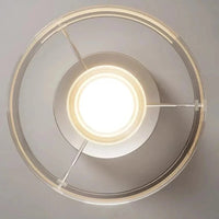 Letifly Lights & Decor - Luminary Drum LED Flush Mount Light - Modern circular ring ceiling light with ribbed diffuser and 3-color LED lighting