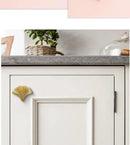 Ginkgo Leaf Brass Cabinet Door Handle Creative Personality Solid Wardrobe Nordic Gold Drawer Cabinet Handle Home Hardware-Letifly Lights and Decor