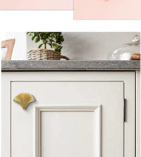 Ginkgo Leaf Brass Cabinet Door Handle Creative Personality Solid Wardrobe Nordic Gold Drawer Cabinet Handle Home Hardware-Letifly Lights and Decor