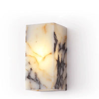 Onyx Glow Wall Sconce luxury cuboid LED natural marble bedside hallway accent lighting