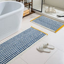 Long Tufting Blue Striped Rug Soft Flocking Non-slip Floor Mat Entrance Bedroom Living Room Girl's Bedside Blanket Home Decor