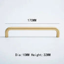 2.52"-15.74" Nordic Brass Long Furniture Handles Wardrobe Kitchen Cupboard Cloakroom Bedside Cabinet Handle Bedroom Accessories-Letifly Lights and Decor