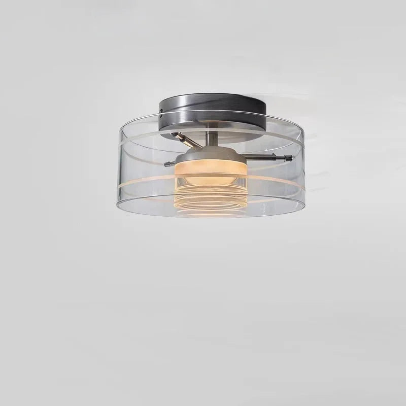 Letifly Lights & Decor - Luminary Drum LED Flush Mount Light - Modern circular ring ceiling light with ribbed diffuser and 3-color LED lighting