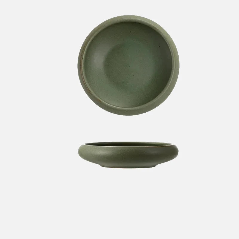 Deep Tank Creamic Plate Seasoning Sauce Dish Large Capacity Dinner Trays for Steak Salad Fruit Japanese Pretty Tableware-Letifly Lights and Decor