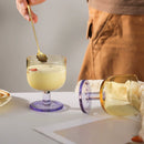 Colored Glass Dessert Coupe Jelly Style Translucent Stem Ice Cream Cup Modern Tableware