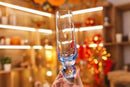 Champagne flute crystal glass colorful gradient faceted orb base modern celebration glass