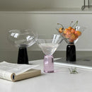 Ancient colored pillar dessert cup ins glass high footed cup champagne cup cocktail ice cream bowl dessert bowl-Letifly Lights and Decor