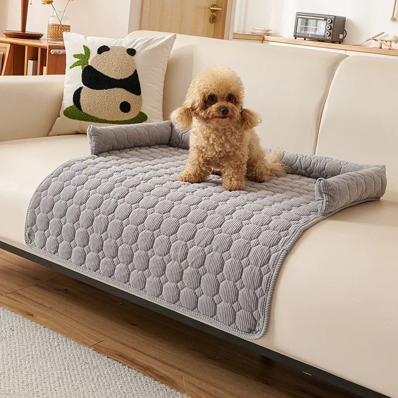 Pet Bed Quilted Plush Sleeping Mat with Bolstered Edges Soft Indoor Pet Lounger for Cats and Small Dogs - Letifly Lights and Decor