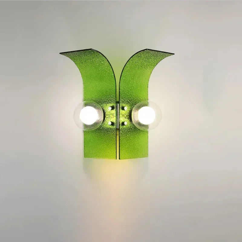 Letifly Lights & Decor - Verdant Curve Wall Sconce - Textured Glass Wall Sconce Curved Design Mid Century Modern Ambient Lighting