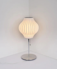 Silk Shades Elegant table and floor lamps polished chrome base diffused light lampshade for bedroom and living room