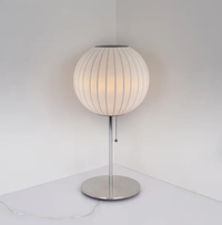 Silk Shades Elegant table and floor lamps polished chrome base diffused light lampshade for bedroom and living room