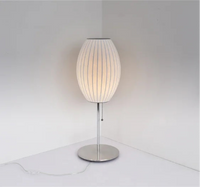 Silk Shades Elegant table and floor lamps polished chrome base diffused light lampshade for bedroom and living room