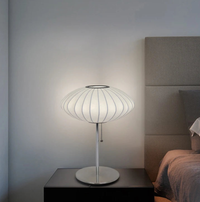 Silk Shades Elegant table and floor lamps polished chrome base diffused light lampshade for bedroom and living room