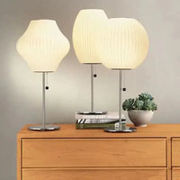 Silk Shades Elegant table and floor lamps polished chrome base diffused light lampshade for bedroom and living room