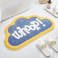Plush Bath Mat Soft Anti-Slip Absorbent Waterproof with Playful Design