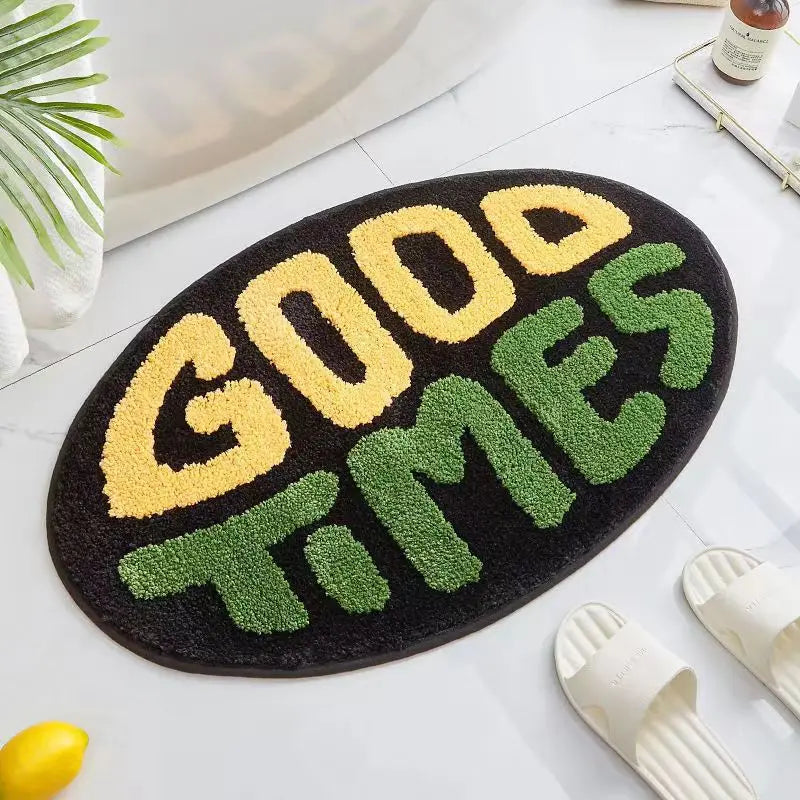 Plush Bath Mat Soft Anti-Slip Absorbent Waterproof with Playful Design