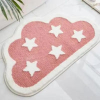 Plush Bath Mat Soft Anti-Slip Absorbent Waterproof with Playful Design