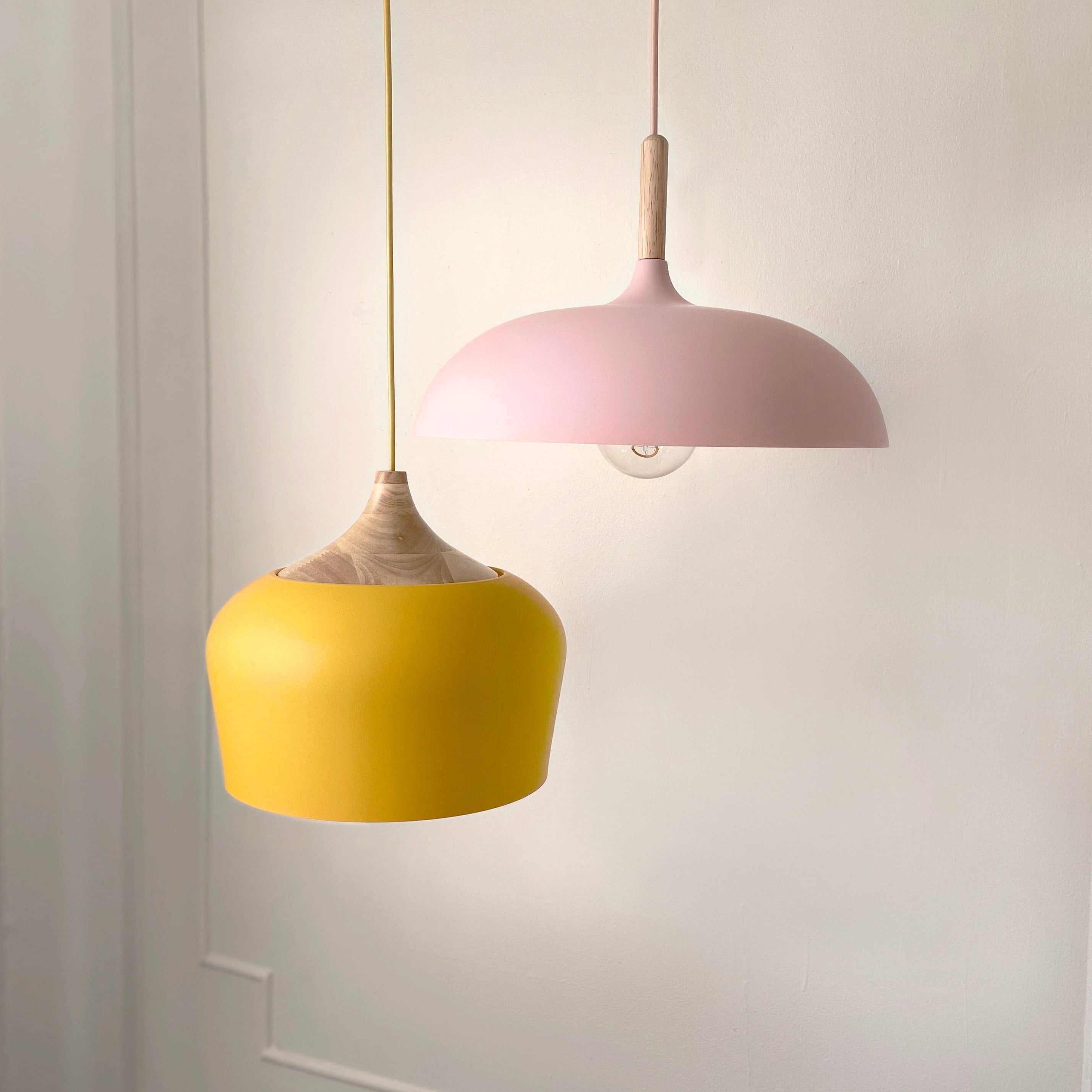 Soft Pastel Palette Pendant Lights in Metal & Wood - Final Sale-Letifly Lights and Decor