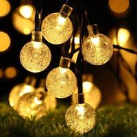 solar globe LED string lights for patio and garden